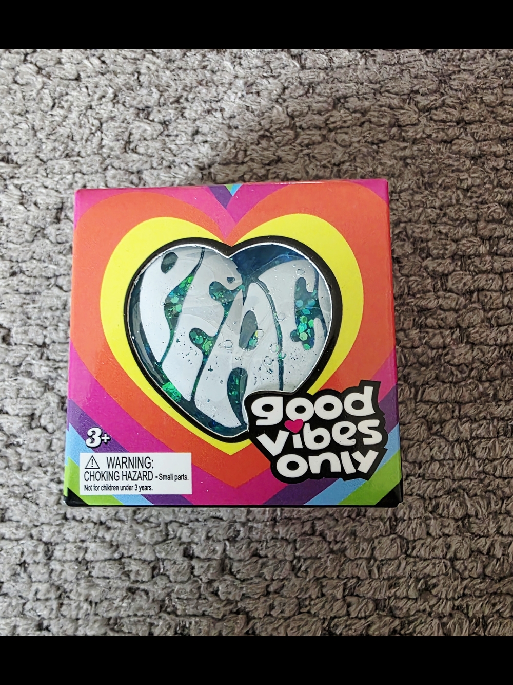 Nee Doh Peace Good Vibes Only -Green Glitter Squishy